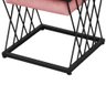 Puff Decorativo Quadrado Troia Base Ferro Preto/veludo Cor:rose - 3