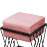 Puff Decorativo Quadrado Troia Base Ferro Preto/veludo Cor:rose - 2