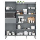 Ver imagem 3 de Cozinha Compacta Isabel 5 Portas e 1 Gaveta Cinza - Ajl Móveis