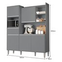 Ver imagem 4 de Cozinha Compacta Isabel 5 Portas e 1 Gaveta Cinza - Ajl Móveis