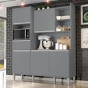 Ver imagem 2 de Cozinha Compacta Isabel 5 Portas e 1 Gaveta Cinza - Ajl Móveis