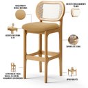 Ver imagem 4 de Kit 05 Banquetas Altas Para Cozinha Bancada Sala Tela Betta Fixa L02 Bouclê Mostarda - Lyam Lyam Dec