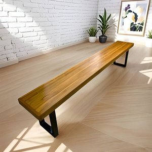 Banco Estilo Industria Tampo Madeira Maciça 180x30x45cm:marrom