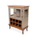 Ver imagem 2 de Adega de Madeira 2 Portas com Suporte para Taças - Amêndoa com Tampo Base e Colméia Imbuia Glazer