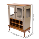 Ver imagem 4 de Adega de Madeira 2 Portas com Suporte para Taças - Amêndoa com Tampo Base e Colméia Imbuia Glazer