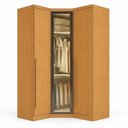 Ver imagem 2 de Guarda-Roupa Modulado Canto Oblíquo Reflecta com LED 3 Portas 100% MDF Cairo Marrom/Cinamomo