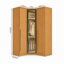 Ver imagem 3 de Guarda-Roupa Modulado Canto Oblíquo Reflecta com LED 3 Portas 100% MDF Cairo Marrom/Cinamomo