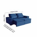 Ver imagem 3 de Sofá Paris 4 Lugares 2,20cm Retrátil e Reclinável - de Casa Décor e Estofados Azul