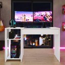 Ver imagem 2 de Mesa para Pc Gamer e Escritório Smart com Gaveta e Corrediças Telescópicas em MDP Branco