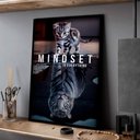 Ver imagem 1 de Quadro Decorativo Motivacional Tigre Mindset em Moldura Caixa Tacolado Papel de Parede Moldura Caixa
