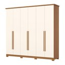 Ver imagem 1 de Guarda Roupa 6 Portas 6 Gavetas Leblon D327 Cinamomo Off White - Henn