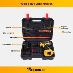 Parafusadeira e Furadeira de Impacto 20v Bateria de Lítio 1.5ah com Maleta de Acessórios - 4