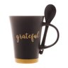 Caneca de Cerâmica Grateful C/Colher Preto Matt Amarelo 310ml Bon Gourmet - 2