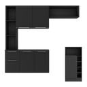 Ver imagem 3 de Armário de Cozinha com Bancada Americana/mesa Gourmet Sofia Multimóveis Mp2195 Preto