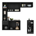Ver imagem 2 de Armário de Cozinha com Bancada Americana/mesa Gourmet Sofia Multimóveis Mp2195 Preto