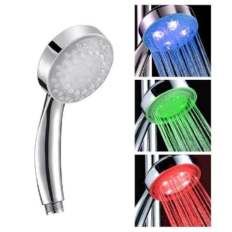Ducha Chuveiro LED Cromoterapia Sensor de Temperaturamulti Cores RGB para Banheiro Banho Relaxante