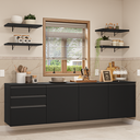 Ver imagem 1 de Armário de Cozinha Completa 240 cm Suspenso Preto Nice Madesa 10