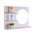 Ver imagem 1 de Armário Para Banheiro com Espelho Redondo Genova Branco 60 x 45cm