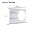 Ver imagem 3 de Armário Para Banheiro com Espelho Redondo Genova Branco 60 x 45cm