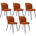 Ver imagem 1 de Kit 5 Cadeiras Sala de Jantar Estofada Gavi L02 Tecido Terracota - Lyam Decor