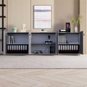 Ver imagem 6 de Armário para Escritório 240cm com 4 Portas Nicho e Tampo Embutido Corporate