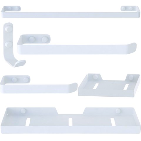 Kit de Acessórios para Banheiro Branco 6 Peças Fs.plus