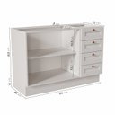 Ver imagem 3 de Balcão para Pia 120cm sem Tampo Arizona CabeCasa MadeiraOriginals Branco