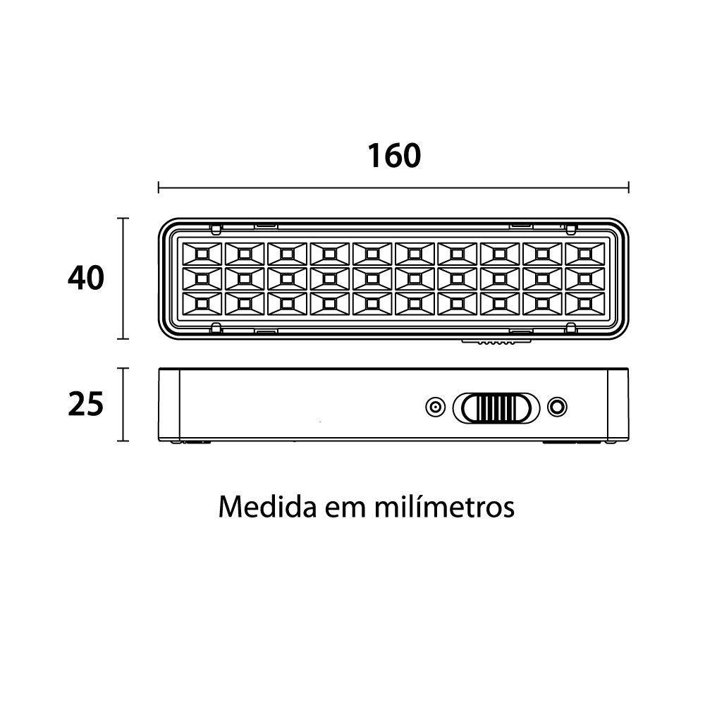 Luminária de Emergência 1w 30 Leds 6500k - Blumenau - 2