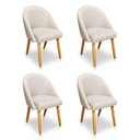 Ver imagem 1 de Kit 04 Cadeiras Jantar Bela Linho Pés Palito Castanho - Pallazio Bege