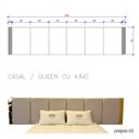 Ver imagem 2 de Cabeceira Estofada em Linho com Acrílico Espelho Dourado