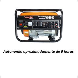 Gerador Portátil Vulcan Vg3800 3000w Bifásico com Tecnologia Avr 127v/220v - 3