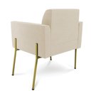 Ver imagem 6 de Poltrona Pé de Ferro Dourado Decorativa Kit 2 Marisa Suede Bege D03 - D'Rossi