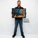Ver imagem 2 de Quadro Decorativo Floral Luxo Aquarela em Moldura Caixa TaColado Moldura Caixa 3cm Freijó com Vidro