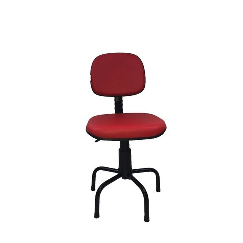Cadeira para Costureira Bolt - Couro Sintetico Corano - Vermelho