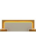 Ver imagem 3 de Cabeceira Box Casal/quenn/king com 2 Mesas de Cabeceira com Led Innova - Gelius Móveis Nature / Off