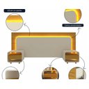 Ver imagem 6 de Cabeceira Box Casal/quenn/king com 2 Mesas de Cabeceira com Led Innova - Gelius Móveis Nature / Off