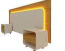 Ver imagem 2 de Cabeceira Box Casal/Quenn/King com 2 Mesas de Cabeceira com LED Innova - Gelius Móveis Nature / Off