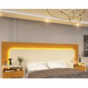 Ver imagem 2 de Cabeceira Box Casal/quenn/king com 2 Mesas de Cabeceira com Led Innova - Gelius Móveis Nature / Off