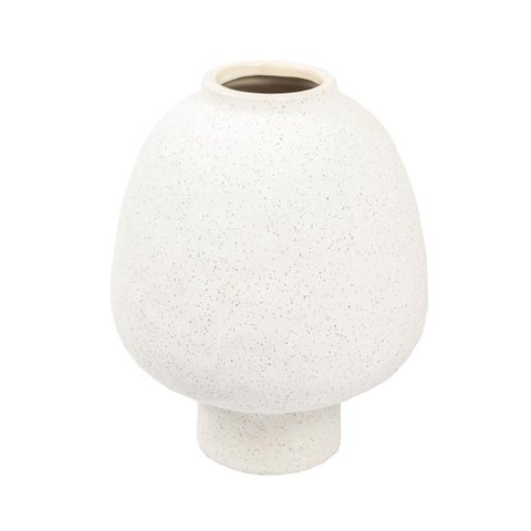 Vaso Organico Decorativo em Ceramica Branco P 21x16cm
