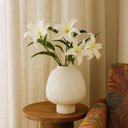 Ver imagem 2 de Vaso Organico Decorativo em Ceramica Branco P 21x16cm