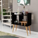 Ver imagem 2 de Aparador para Salas e Recepção com Porta Garrafas e Bebidas Preto