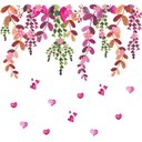 Ver imagem 4 de Adesivo de Parede Infantil Cascata de Amor - Flores Adesivos Primeiro Quarto 3 Cartelas Rosa