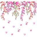 Ver imagem 5 de Adesivo de Parede Infantil Cascata de Amor - Flores Adesivos Primeiro Quarto 3 Cartelas Rosa