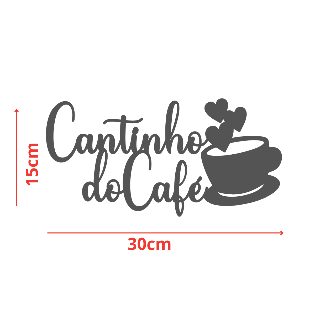 Cantinho do Cafe - Xícara - Decorativo - MDF - Preto - Plaquinha Buffet cozinha - 15x30cm - 2