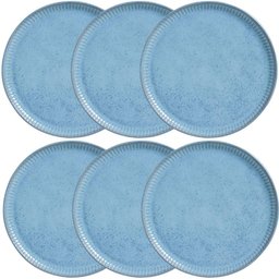 Conjunto 6 Pratos Rasos 27,5cm Linhas Breeze Cerâmica Azul Porto Brasil Almoço Jantar Mesa Posta - 1 Conjunto 6 Pratos Rasos 27,5cm Linhas Breeze Cerâmica Azul Porto Brasil Almoço Jantar Mesa Posta - 1