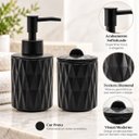 Ver imagem 3 de Kit Banheiro 2 Peças Cerâmica Diamond Preto Dispenser e Pote com Tampa