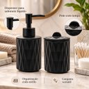 Ver imagem 7 de Kit Banheiro 2 Peças Cerâmica Diamond Preto Dispenser e Pote com Tampa