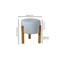 Ver imagem 3 de Puff Decoração Sala Pés Madeira Cinza Escuro - Rede Móveis