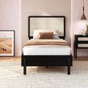 Ver imagem 1 de Cama Solteiro com Cabeceira Fixa 88cm Palhinha Oslo Nero 27058