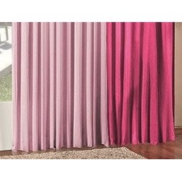 Cortina Para Janela Hotel Moderna Clean Luxo 3,00 Malha Em Gel Para Varão - Pink / Rosa - 3